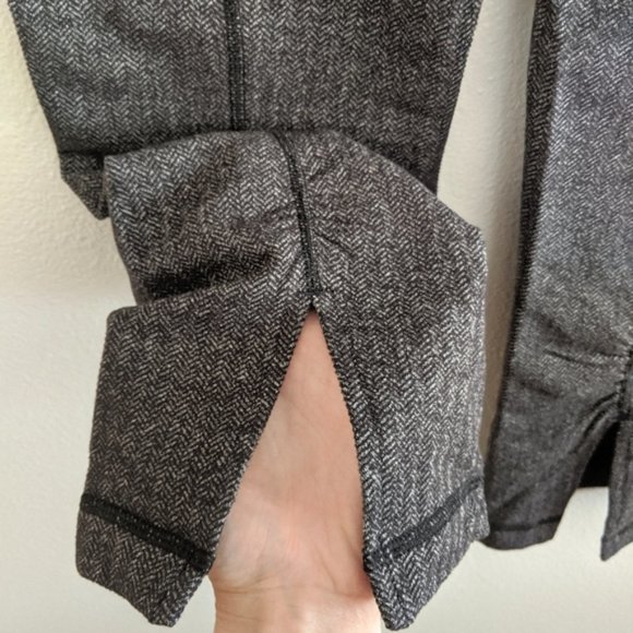 NWT Lululemon Gather and Crow Crop II Herringbone Gray and Black Pant Size 2 - Picture 6 of 7